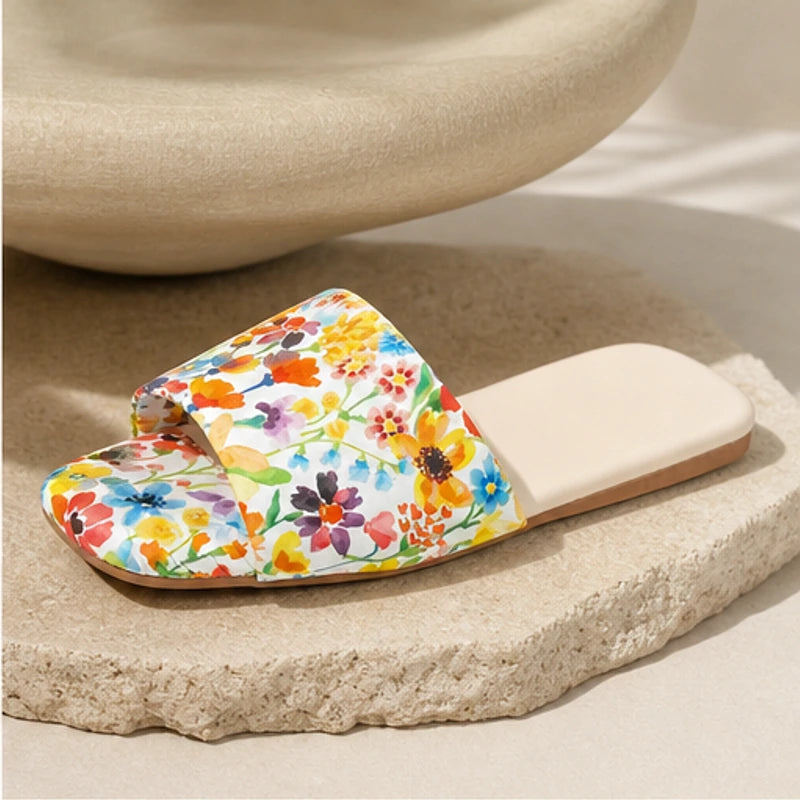 Nina Floral Flat Mule - Orange Blossom - flat mules - Brondals - Image 3