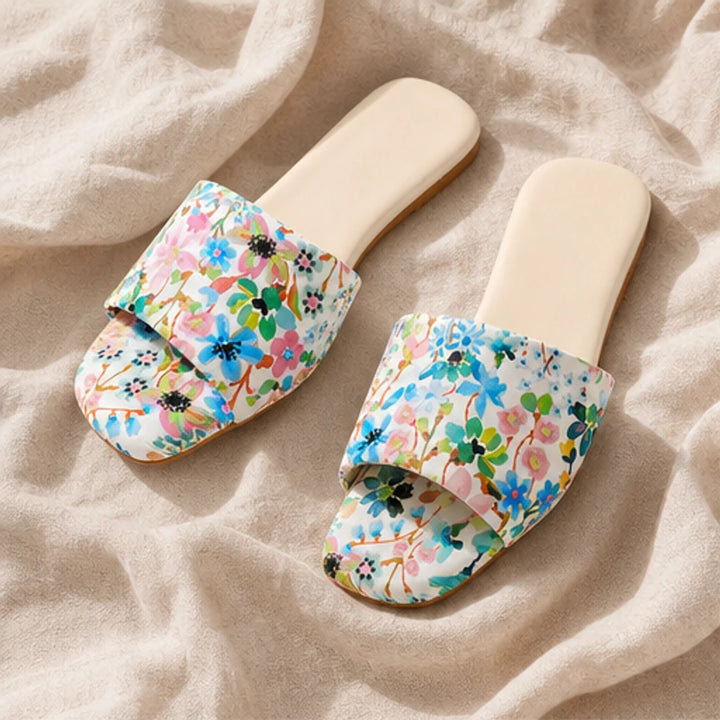Nina Floral Flat Mule - Petal Pink - mules - Brondals - Image 2