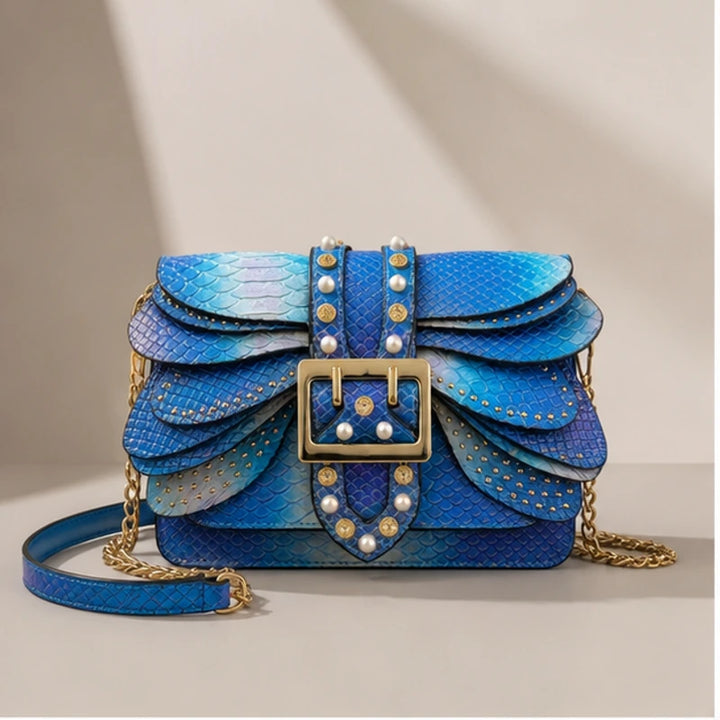 Aeshna Leather Crossbody Bag - Blue - Handbags - Brondals - Image 1