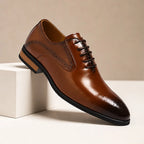 Norris Leather Brogue Dress Shoes - Brown - Shoes - Brondals - Image 1