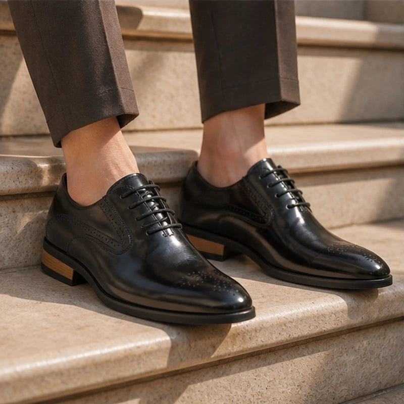 Norris Leather Brogue Dress Shoes - Black - dress shoes - Brondals - Image 3