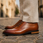 Norris Leather Brogue Dress Shoes - Brown - leather shoes - Brondals - Image 4