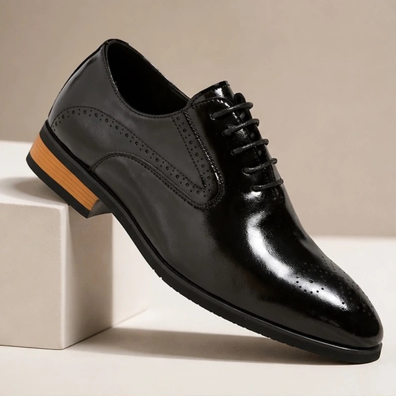 Norris Leather Brogue Dress Shoes - Black - Shoes - Brondals - Image 1