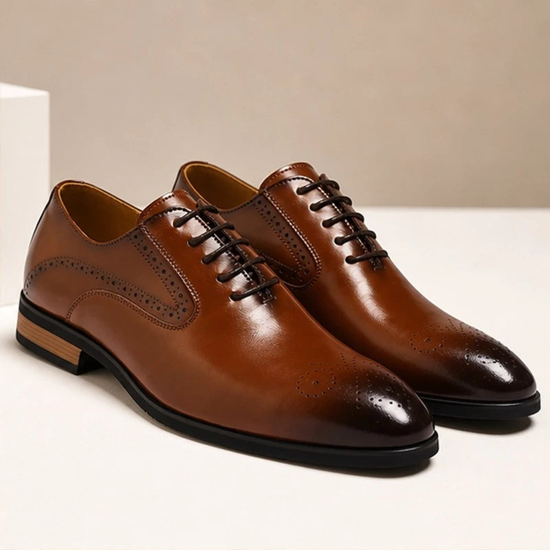 Norris Leather Brogue Dress Shoes - Brown - mens shoes - Brondals - Image 2