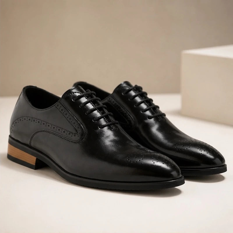 Norris Leather Brogue Dress Shoes - Black - mens shoes - Brondals - Image 2