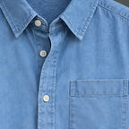 Northcote Men's Long Sleeve Cotton Chambray Shirt - Light Blue - Department: Men - Brondals - Image 3