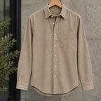 Northcote Men's Long Sleeve Cotton Chambray Shirt - Brown - Catalog Group: Clothing - Brondals - Image 2