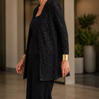 Octavia Sequined Wide-Leg Pant Set - Black - Department: Women - Brondals - Image 3