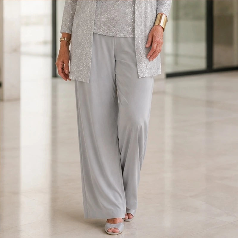 Octavia Sequined Wide-Leg Pant Set - Silver - Department: Women - Brondals - Image 3