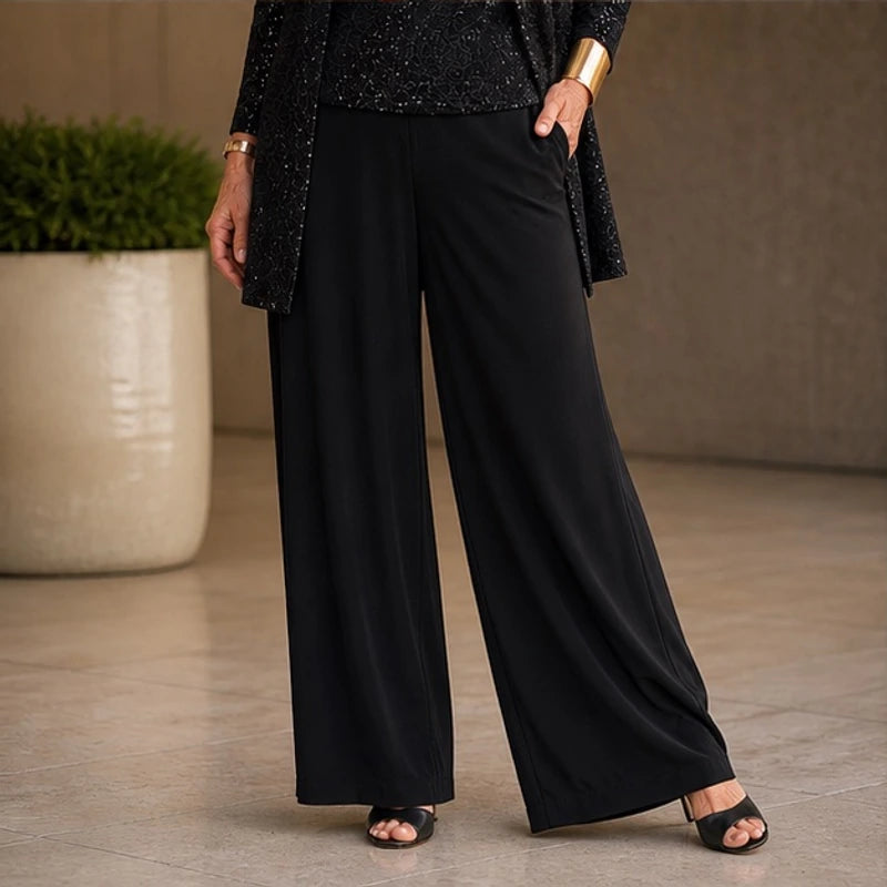 Octavia Sequined Wide-Leg Pant Set - Black - Catalog Group: Clothing - Brondals - Image 2