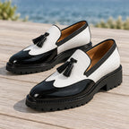 Ogden Men's Croc-Embossed Tassel Loafers - Ivory Jet - Men's Footwear > Loafers > Tassel Loafers - Brondals - Image 3