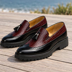 Ogden Men's Croc-Embossed Tassel Loafers - Crimson Noir - Men's Footwear > Loafers > Tassel Loafers - Brondals - Image 3