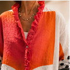 Oriana Oversized Shirt - Orange Pink Multi - Shopping Category: Shirts - Brondals - Image 5