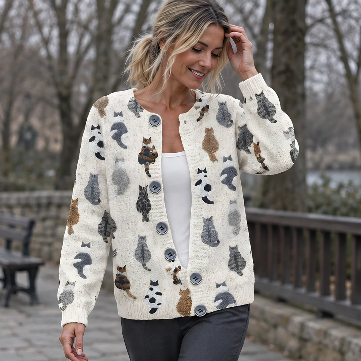 Ornella Women's Button Down Cardigan - B - 23 sept - Brondals - Image 2
