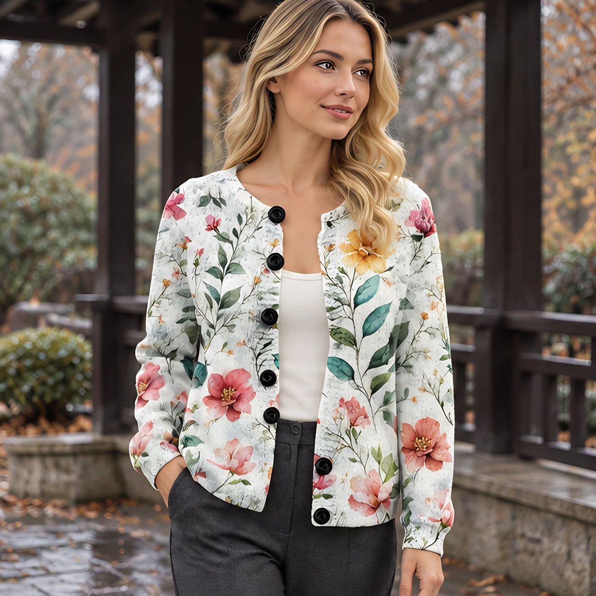 Ornella Women's Button Down Cardigan - C - Women's Clothing > Knitwear > Printed Cardigans - Brondals - Image 1