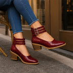 Orthinia Croc Heels - Burgundy - women's heels - Brondals - Image 2