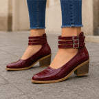 Orthinia Croc Heels - Burgundy - Heels - Brondals - Image 1
