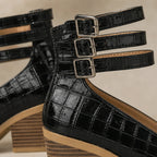 Orthinia Croc Heels - Deep Black - ankle cuff heels - Brondals - Image 4