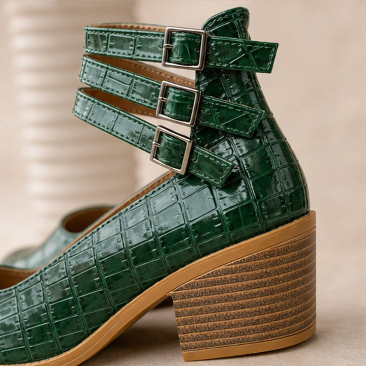 Orthinia Croc Heels - Emerald Green - croc heels - Brondals - Image 3