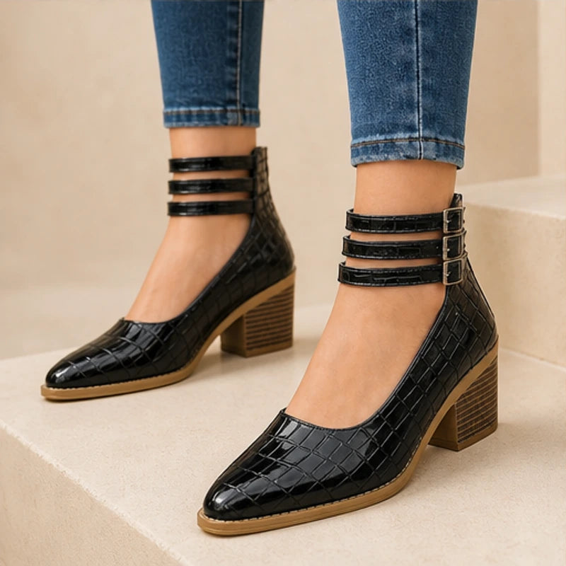 Orthinia Croc Heels - Deep Black - women's heels - Brondals - Image 2