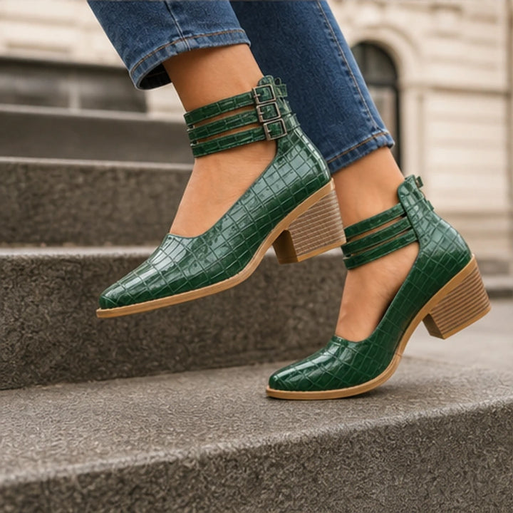 Orthinia Croc Heels - Emerald Green - women's heels - Brondals - Image 2