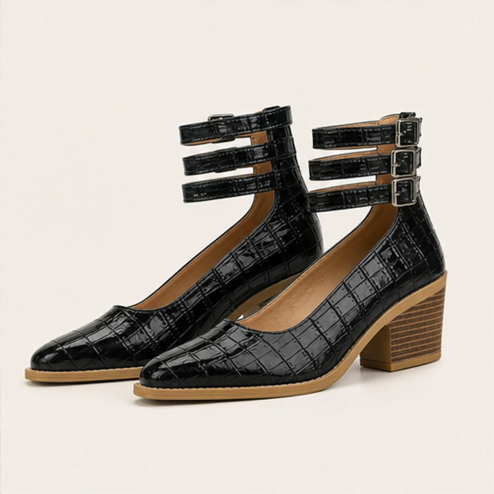 Orthinia Croc Heels - Deep Black - croc heels - Brondals - Image 3