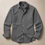 Osborne Stripe Button Shirt - Black - Shirts - Brondals - Image 1