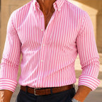 Osborne Stripe Button Shirt - Pink - striped shirt - Brondals - Image 3