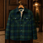 Oscar Sherpa-Lined Check Jacket - Green - Department: Men - Brondals - Image 3