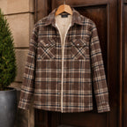 Oscar Sherpa-Lined Check Jacket - Khaki - Department: Men - Brondals - Image 3