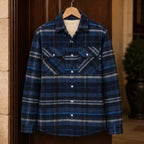 Oscar Sherpa-Lined Check Jacket - Blue Gray - Department: Men - Brondals - Image 3