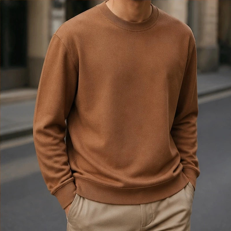 Pelham Relaxed-Fit Crew Neck Sweater - Light Brown - clothing - Brondals - Image 3