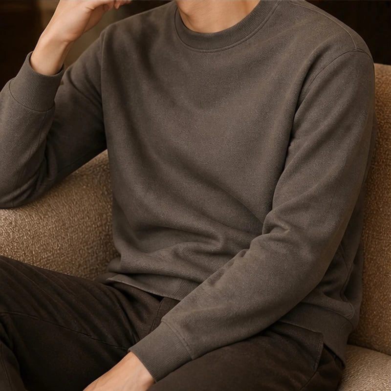 Pelham Relaxed-Fit Crew Neck Sweater - Dark Brown - clothing - Brondals - Image 3