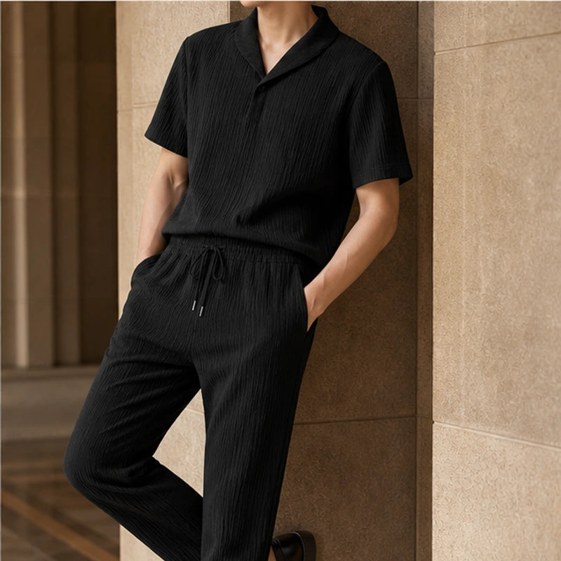 Pemberton Linen Set - Black - shirt and trousers - Brondals - Image 5