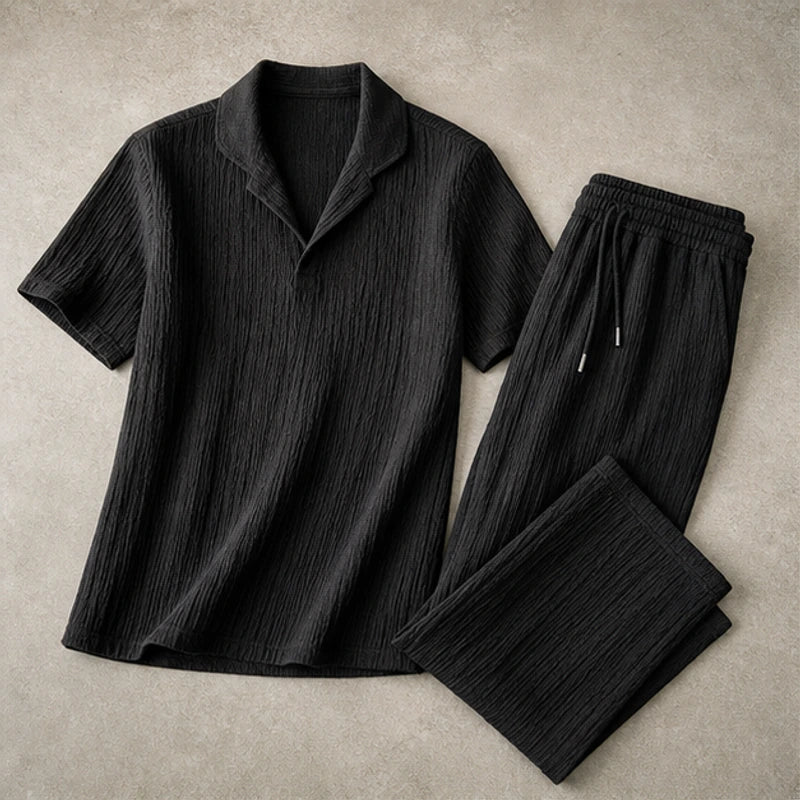 Pemberton Linen Set - Black - Clothing > Matching Sets > Shirt & Trouser Sets - Brondals - Image 1