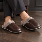 Peregrine Home Men's Leather Cushioned Slippers - Coffee - mens shoes - Brondals - Image 2