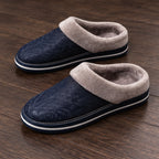 Peregrine Home Men's Leather Cushioned Slippers - Navy - Shoes - Brondals - Image 3