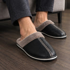 Peregrine Home Men's Leather Cushioned Slippers - Black - mens shoes - Brondals - Image 2
