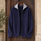 Pierce Cashmere Zip Cardigan - Navy Blue - knitwear - Brondals - Image 3