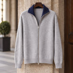 Pierce Cashmere Zip Cardigan - Light Gray - knitwear - Brondals - Image 3
