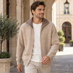 Pierce Cashmere Zip Cardigan - Beige - Clothing > Knitwear > Zip Cardigans - Brondals - Image 2