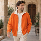 Pierce Cashmere Zip Cardigan - Orange - Clothing > Knitwear > Zip Cardigans - Brondals - Image 2