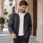 Pierce Cashmere Zip Cardigan - Dark Gray - Clothing > Knitwear > Zip Cardigans - Brondals - Image 2