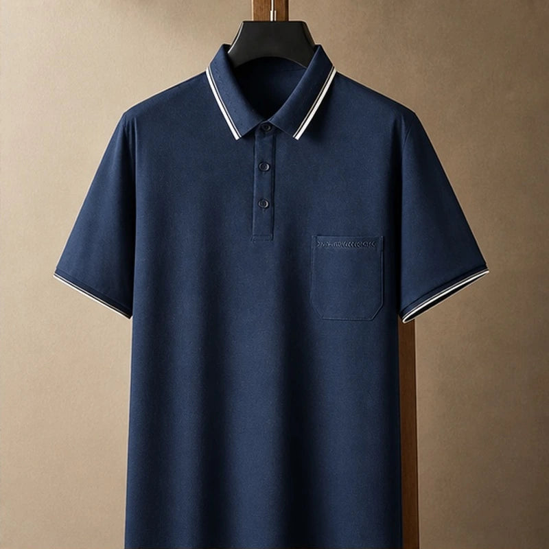 Preston Short Sleeve Polo Shirt - Dark Blue - Men's Clothing > Shirts > Polo Shirts - Brondals - Image 1