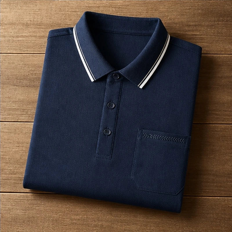 Preston Short Sleeve Polo Shirt - Dark Blue - short sleeve - Brondals - Image 3