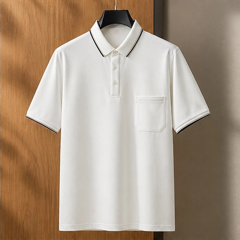 Preston Short Sleeve Polo Shirt - White - Men's Clothing > Shirts > Polo Shirts - Brondals - Image 1