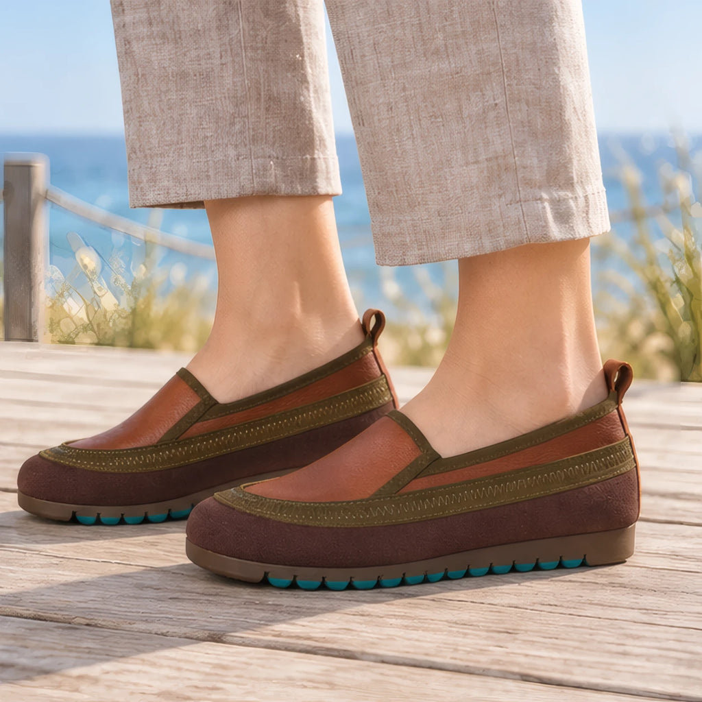 Prudence Women's Flexible Leather Cushioned Loafers - Brown - Footwear > Loafers - Brondals - Image 2