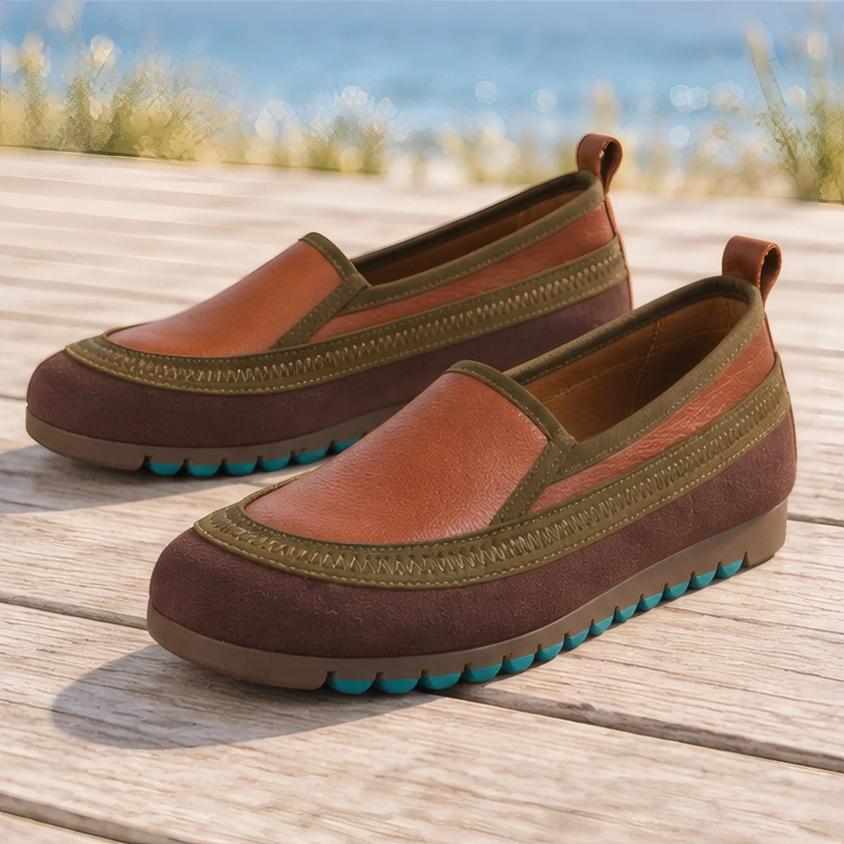 Prudence Women's Flexible Leather Cushioned Loafers - Brown - women's footwear - Brondals - Image 4