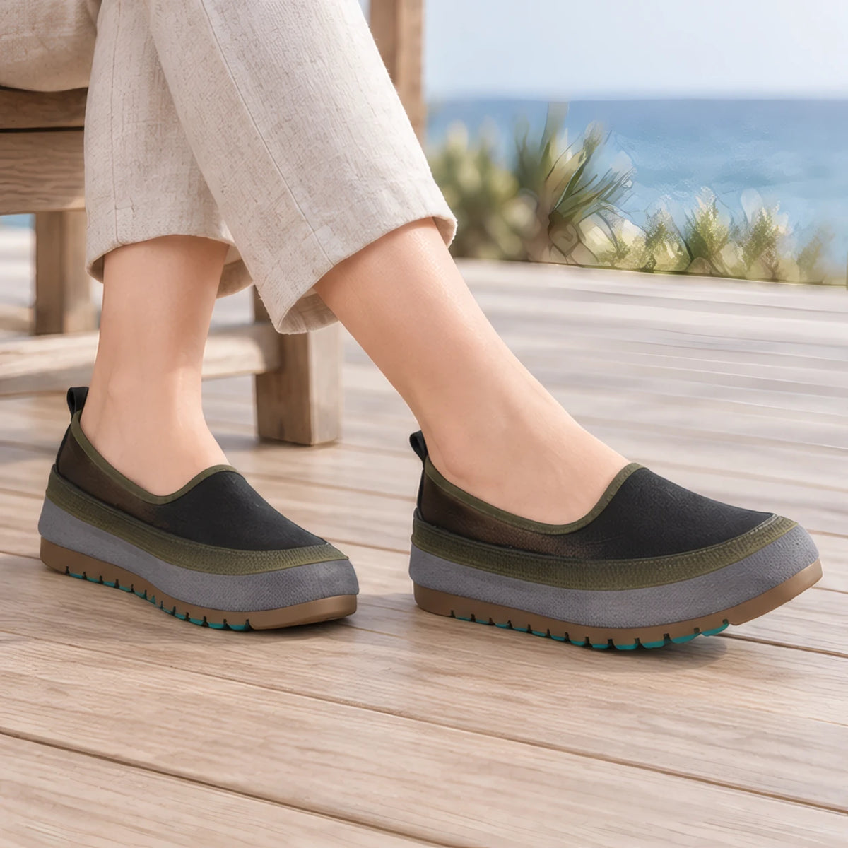 Prudence Women's Flexible Leather Cushioned Loafers - Black - genuine leather - Brondals - Image 7