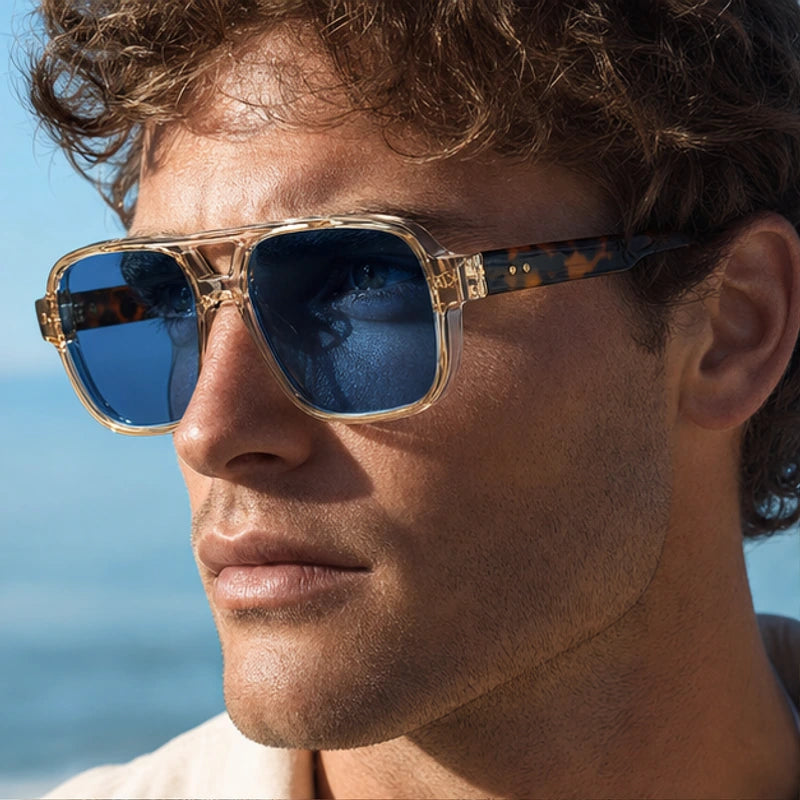 Palma Azure Aviator Sunglasses - Champagne Gold - uv400 - Brondals - Image 4